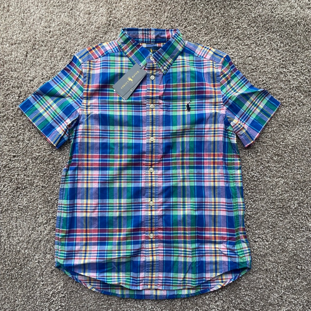 Polo Ralph Lauren Plaid Oxford Shirt Boys L (14/16)